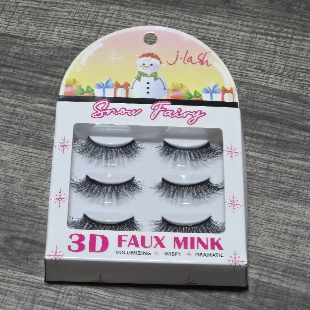 🪷4/$20 Snow Fairy 3D Faux Mink Eye Lashes 3 Pairs In Box